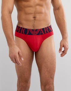 Красные трусы с крупным логотипом Emporio Armani - Красный