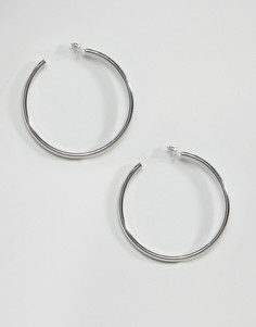 Серебристые серьги-кольца DesignB London - Серебряный
