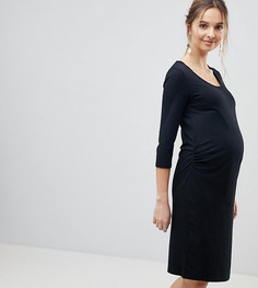Платье из органического хлопка с рукавами 3/4 Mamamalicious - Черный Mama.Licious
