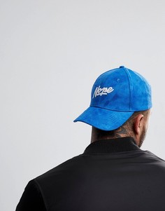 Синяя бейсболка из искусственной замши с надписью Nope ASOS - Синий