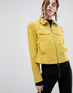 Замшевая куртка с карманами ASOS - Желтый