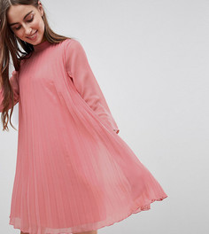 Плиссированное платье-трапеция мини ASOS TALL - Зеленый