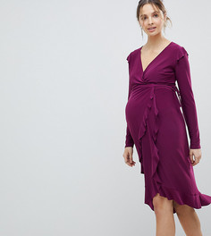 Платье с запахом и оборками ASOS MATERNITY - Фиолетовый