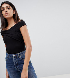 Топ с запахом ASOS DESIGN Tall - Черный