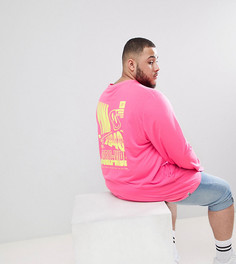 Розовый лонгслив с принтом Puma PLUS эксклюзивно для ASOS - Розовый