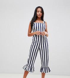 Комбинезон в полоску с оборками ASOS DESIGN Petite - Мульти