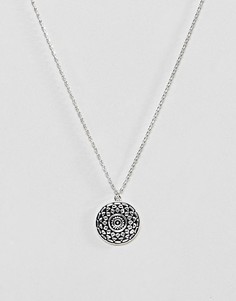 Посеребренное ожерелье с круглой подвеской Orelia - Серебряный