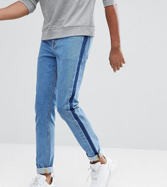 Синие джинсы скинни с полосками по бокам ASOS TALL - Синий