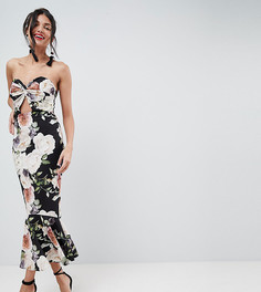 Платье-бандо с вырезом и баской ASOS DESIGN Tall - Мульти