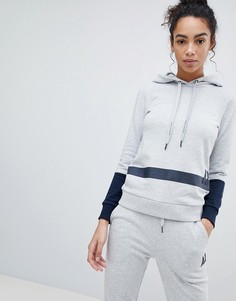 Худи колор блок с полоской Armani Exchange - Серый