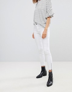 Супероблегающие джинсы с молниями Vero Moda - Белый