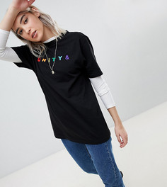 Свободная футболка с вышивкой ASOS x GLAAD - Черный