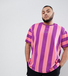 Розовая футболка в вертикальную полоску Puma PLUS эксклюзивно для ASOS - Розовый