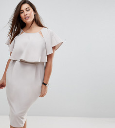Двухслойное платье миди ASOS CURVE - Серый