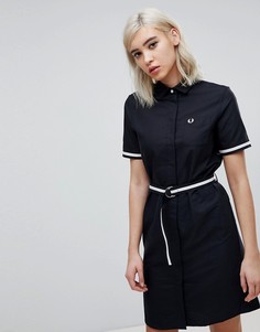 Платье-рубашка с поясом Fred Perry - Черный