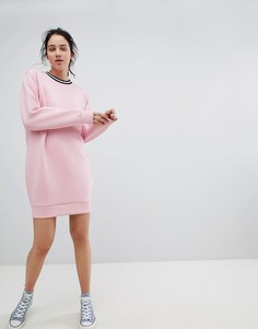 Трикотажное платье-кокон с отделкой в рубчик ASOS DESIGN - Розовый