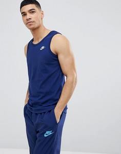 Темно-синяя майка с логотипом Nike Futura 827282-430 - Темно-синий