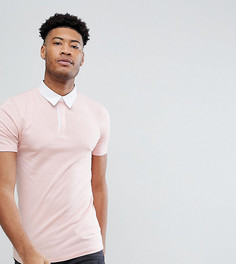 Розовая обтягивающая футболка-поло ASOS DESIGN Tall - Розовый