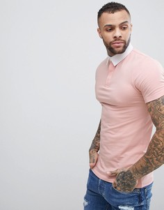 Розовая обтягивающая футболка-поло ASOS DESIGN - Розовый