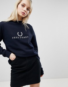 Свитшот с вышитым логотипом Fred Perry - Темно-синий