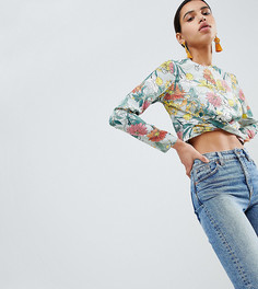 Топ с цветочным принтом и перекрученной отделкой Boohoo - Мульти