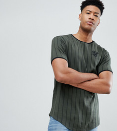 Обтягивающая футболка в полоску цвета хаки SikSilk TALL эксклюзивно для ASOS - Зеленый