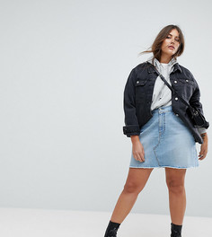 Джинсовая мини-юбка с необработанным краем Levis Plus - Синий