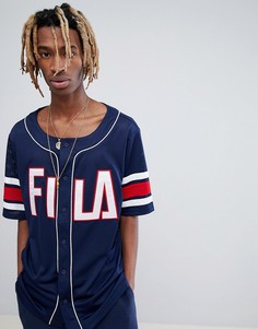 Темно-синяя футболка из сетки Fila Black Line - Темно-синий