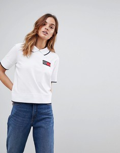 Укороченная футболка-поло с логотипом Tommy Hilfiger - Белый