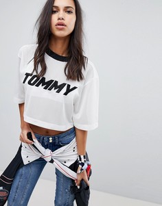 Короткая футболка с логотипом Gigi Hadid Tommy - Белый