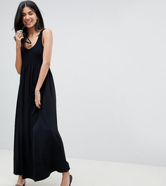 Платье макси из разных тканей ASOS DESIGN Tall - Черный