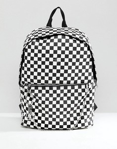 Рюкзак из искусственной кожи с шахматным принтом ASOS - Черный