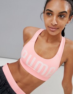 Розовый спортивный бюстгальтер с логотипом Puma Powershape - Розовый