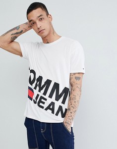 Белая футболка с большим логотипом-флагом Tommy Jeans - Белый