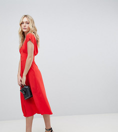Платье миди на пуговицах ASOS DESIGN Tall - Оранжевый