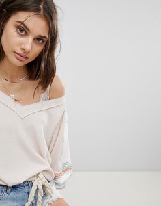 Футболка с пышными рукавами Free People - Розовый