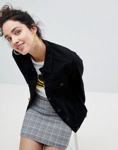 Джинсовая oversize-куртка Monki - Черный