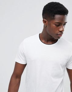 Футболка с контрастной отделкой Selected Homme - Белый