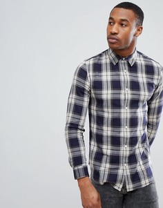 Синяя приталенная рубашка в клетку New Look - Синий