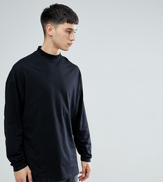 Черный оверсайз-лонгслив с высоким воротом ASOS TALL - Черный