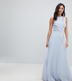 Платье макси с кружевными вставками и плиссированной юбкой ASOS DESIGN Tall - Мульти