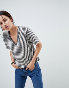 Футболка в полоску с V-образным вырезом ASOS DESIGN - Мульти