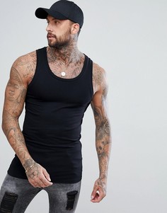 Черная облегающая майка ASOS DESIGN - Черный