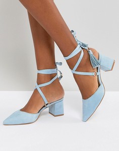 Голубые туфли на среднем каблуке с кисточками RAID Kiley - Синий