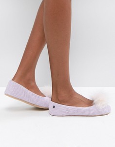 Фиолетовые слиперы с помпоном UGG - Розовый