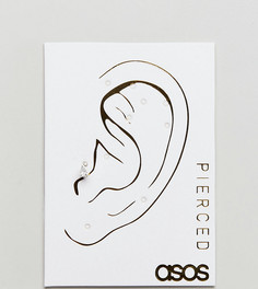 Серьга для пирсинга уха с кристаллом ASOS DESIGN - Серебряный