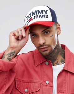 Красно-бело-синяя бейсболка с логотипом Tommy Jeans - Мульти