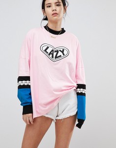 Лонгслив с нашивкой Lazy Oaf - Розовый