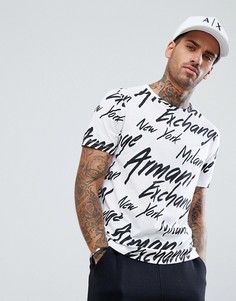 Белая футболка с логотипом Armani Exchange - Белый