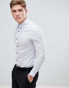 Строгая рубашка скинни серого цвета Burton Menswear - Серый